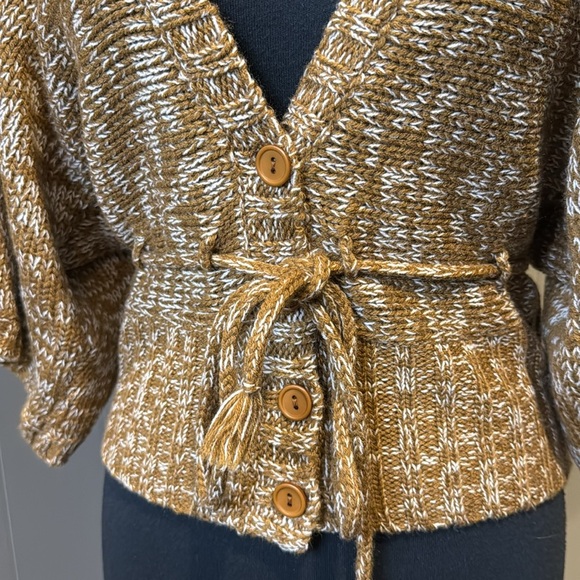 NWOT Loverocks Women’s Large Button Down Cardigan Drawstring Crochet Knit V Neck - Picture 2 of 6